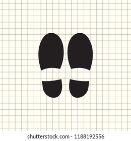 Footprint icon isolated on white background. Vector shoe print.