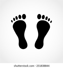 Footprint Icon Isolated on White Background