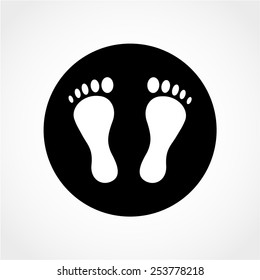 Footprint Icon Isolated on White Background