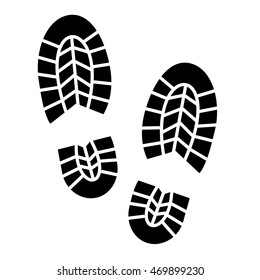 Footprint icon isolated on white background. Vector art.