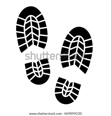 Footprint icon isolated on white background. Vector art.