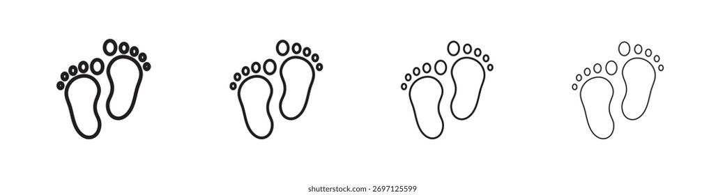 Footprint icon line design. thin line vector icon set.