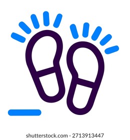 Footprint icon. A linear vector illustration of footprint isolated on white background.