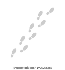 footprint icon on a white background, vector illustration