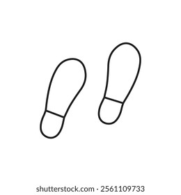 Footprint icon Outline vector line symbol