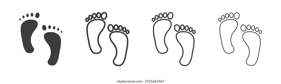 Footprint icon pack. vector illustration