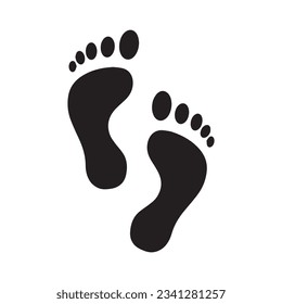 Footprint icon. Footprint icon of people for symbol and sign. Sign of foot and shoes for graphic resource design. Icon sheet of footprint vector illustration editable free vector image