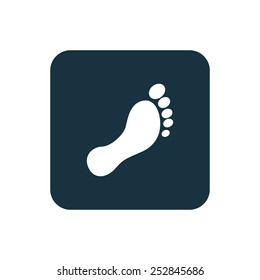 footprint icon Rounded squares button, on white background 