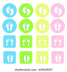 footprint icon set