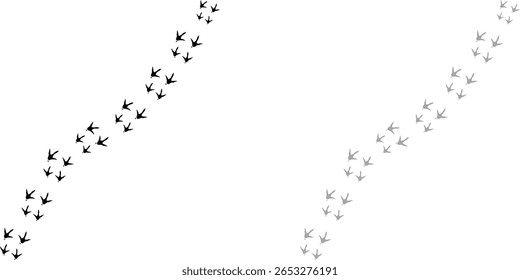 footprint icon set, paw print icons in different style, cute animal track Isolated design vector illustration on black, gray, gray brown and white background.