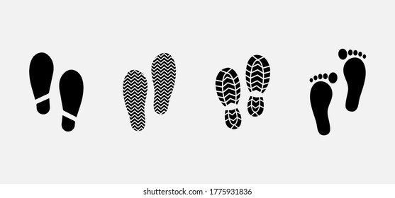 footprint icon set - vector illustration .
