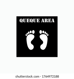 Footprint Icon. Sign of Step on Floor. Queque Places Symbol. UI Symbol - Vectorr.