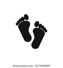 Footprint icon Simple thin line flat symbol