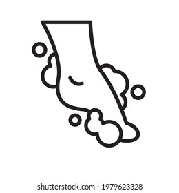 Footprint icon. Smelly feet The concept of keeping your feet healthy by washing your feet.