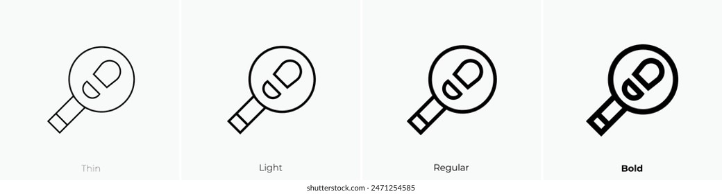 Footprint-Symbol. Dünnes, leichtes Regular- und Bold-Design isoliert auf weißem Hintergrund
