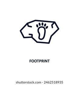 footprint icon. Thin line footprint icon from history collection. Outline vector isolated on white background. Editable footprint symbol can be used web and mobile