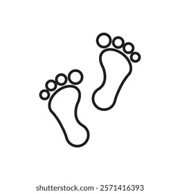 Footprint icon Thin line vector