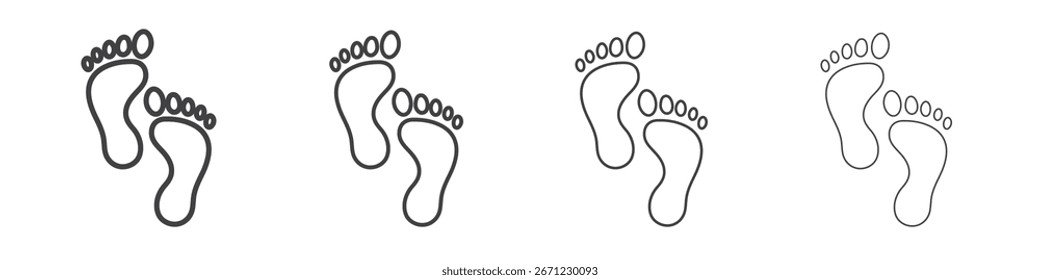 Footprint icon. Thin line icon for website design and development, app development.