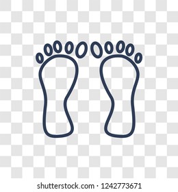 Footprint icon. Trendy linear Footprint logo concept on transparent background from law and justice collection