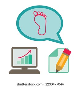 Footprint icon, vector design element
