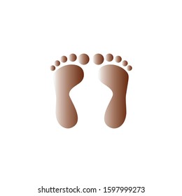 footprint icon vector. human footprints 