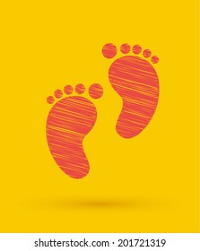 Footprint icon. Vector illustration.