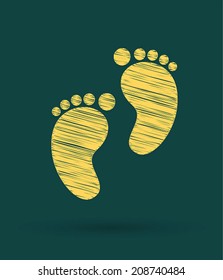 Footprint icon. Vector illustration.