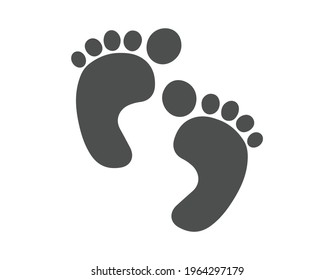 Footprint icon. Vector illustration barefoot symbol on white background.