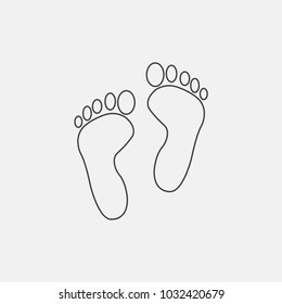 footprint icon vector illustration. human footprint icon vector
