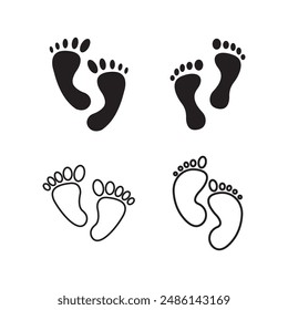 footprint icon vector illustration logo design