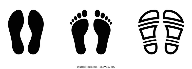 Imagem de vetor de ícone de pegada, Sapatos de rastro sobre fundo branco. EPS 10