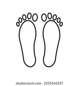 Footprint icon vector isolated on white background.