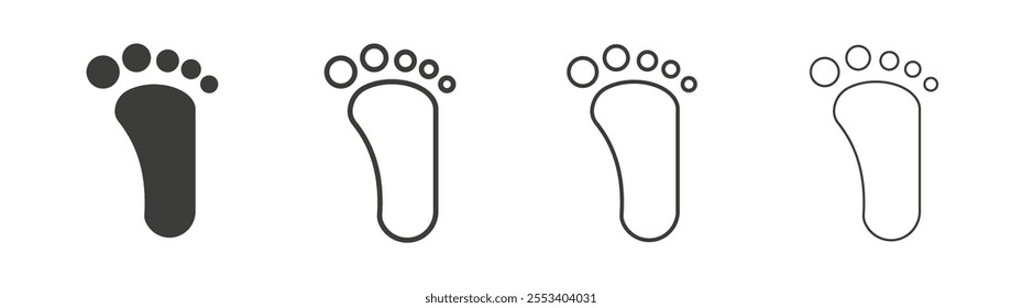 Footprint icons collection. vector set in black color