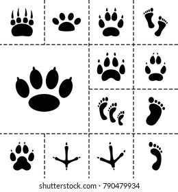 Footprint Icons Set 13 Editable Filled Stock Vector (Royalty Free ...