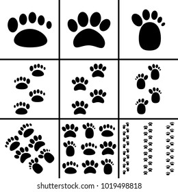 Footprint icons set
