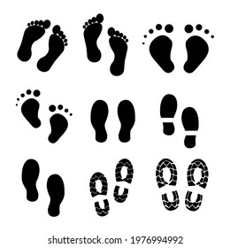 footprint icons set. footprint pack symbol vector elements for infographic web.