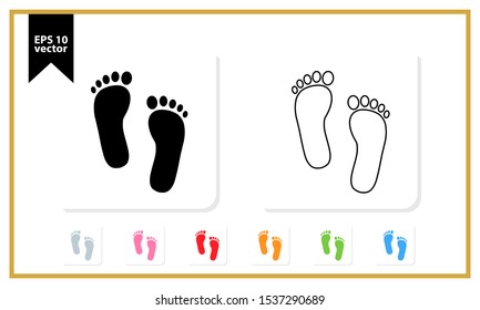 footprint icons set vector flat eps 10
