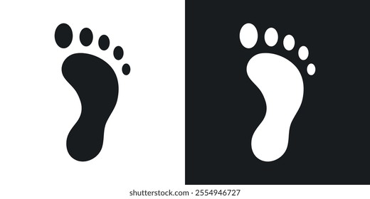 Footprint icons in solid black and white colors