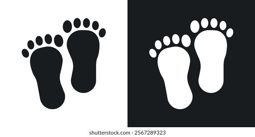 Footprint icons in solid black and white colors
