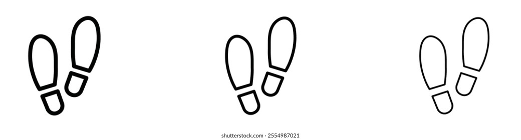 Footprint icons in tree different stroke sizes