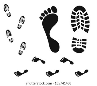 Footprint. Isolated icons on white background. Vector illustration