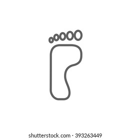 Footprint line icon.