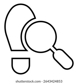 Footprint line icon design. Footprint thin black outline symbol vector illustration. editable stroke icon on transparent background.