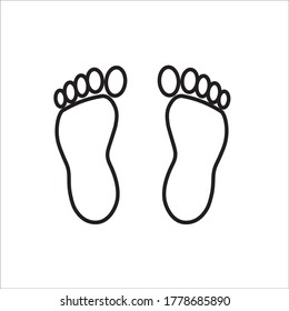 Footprint line icon vector design template
