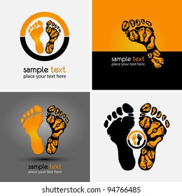 footprint logo and background for sport company