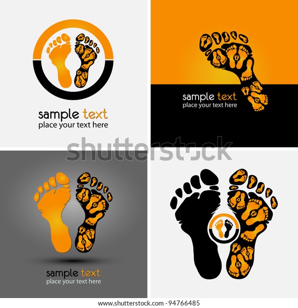 Footprint Logo Background Sport Company Stock Vector Royalty Free