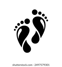 footprint logo design vector image,silhouette design symbol minimalist