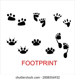 FOOTPRINT LOGO ICON SET VECTOR ILLUSTRATION
