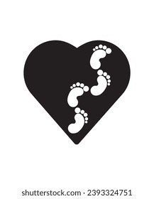 huella con icono de amor, mejor icono plano del vector.