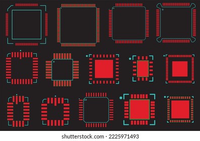 A footprint for mounting an electronic
component on a printed circuit board. Assembly 
drawing of the printed circuit board.
Surface mounting, bga component.